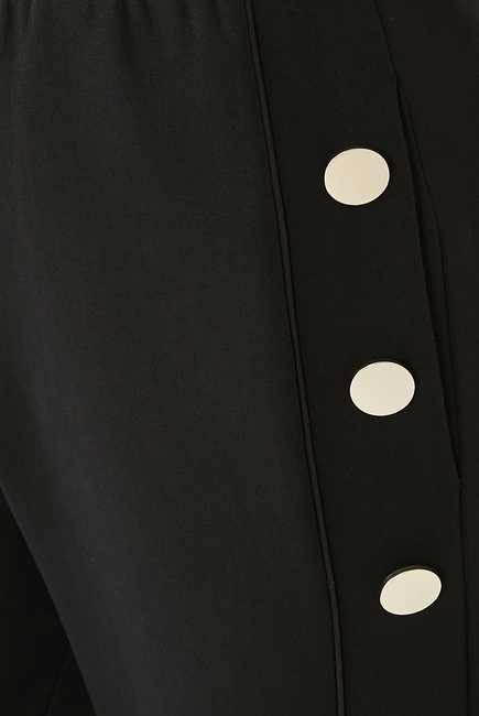 Jersey Button-Detail Pants